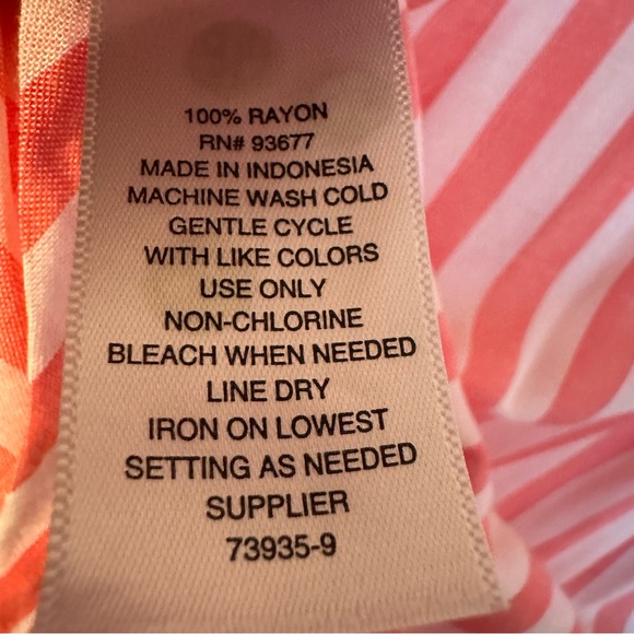 a.n.a beautiful salmon pink and white striped shirt - Picture 3 of 6
